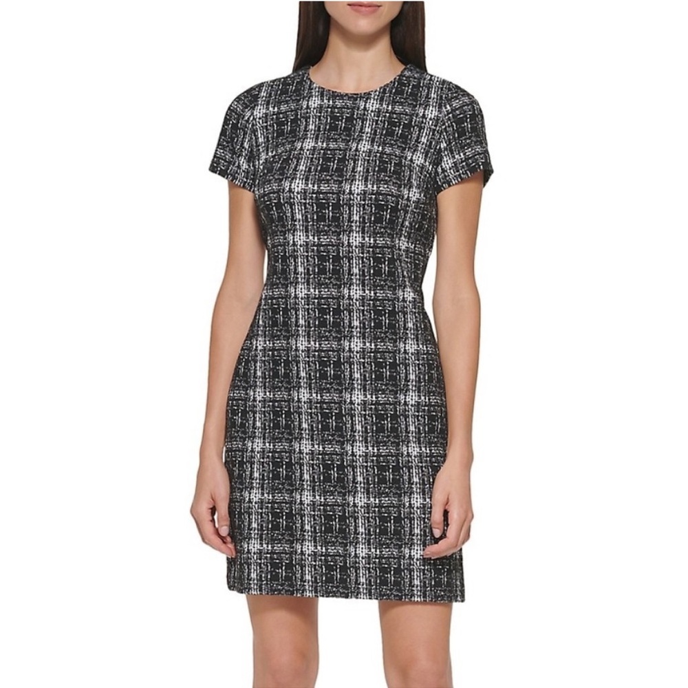 Calvin Klein Plaid Ponte Sheath Dress